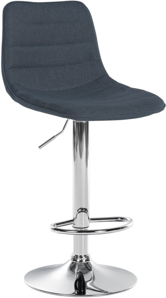 BHM Germany Barová stolička Lex, textil, chrómový podstavec / tmavosivá